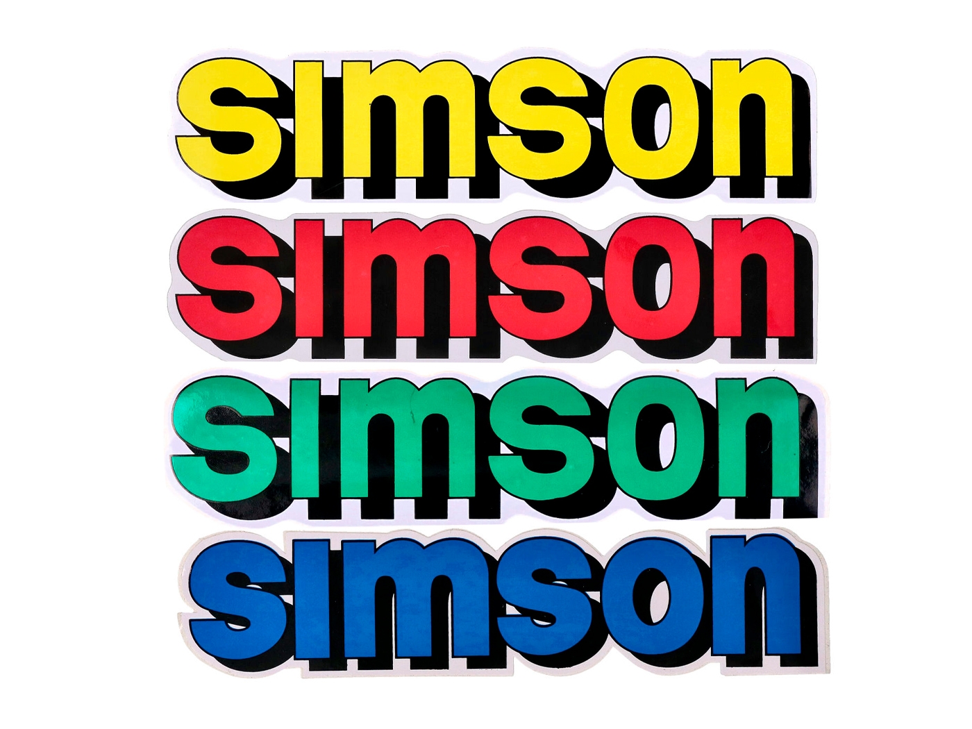 schwarz für Simson S51 Simson Schriftzug Simson Folie Aufkleber Tank neongelb
